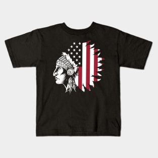 Red Indian Native American Kids T-Shirt